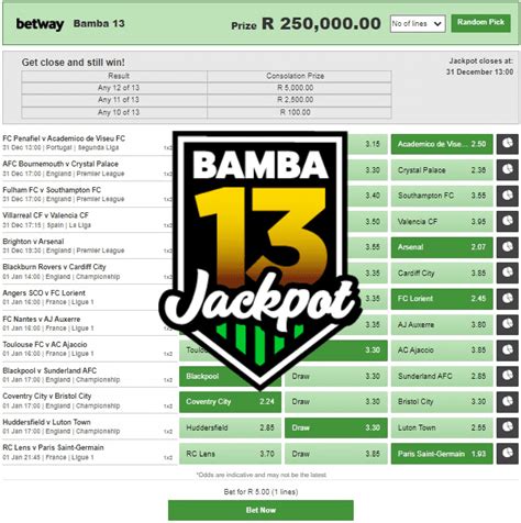 Betway Bamba 13 Jackpot – The Betway Pick 13 Jackpot Explained.